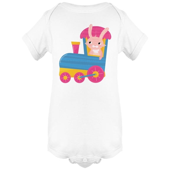 Train Driver Pink Bunny Bodysuit Infant -Image by Shutterstock, Newborn