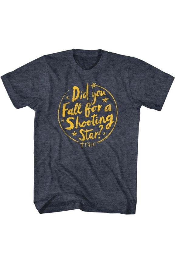 Train Drops of Jupiter Lyrics Navy Heather Adult T-Shirt