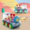 thumbnail image 1 of Train Engine Toy, Moving Transparent Gear System Electric Light and Sound Kids Train Engine Toy with, Musical Train Engine Bump Toddler Toys Birthday Gift for Kids Boys and Girls, 1 of 8
