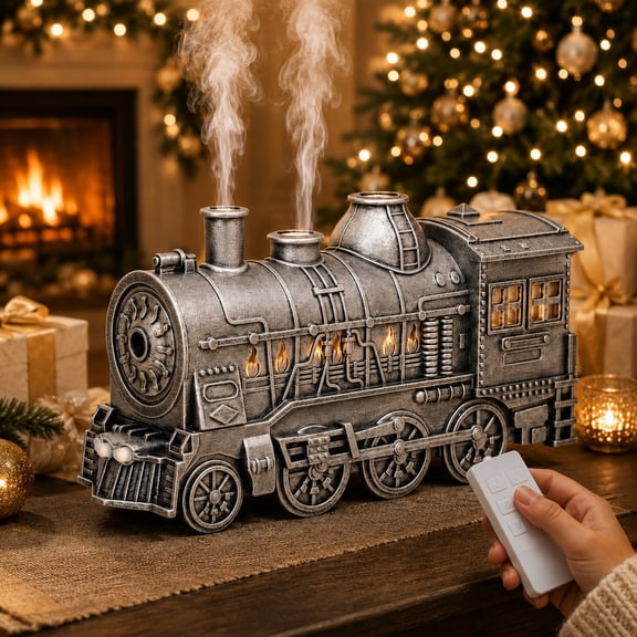 Train Essential Oil Diffuser, Aromatherapy Humidifier with LED Light, 300ml/10.6 fl oz Cool Mist