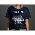 thumbnail image 1 of Train Girl Locomotive Tshirt Train Lover Kids Girls Toddler Baby T-Shirt Train Engine Railroad Girl Tee US Flag Train Travel Gift, 1 of 10