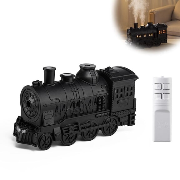 Train Humidifier, Essential Oil Diffuser, 300ml Steam Train Design with Colourful Lights, Quiet Auto-Off Humidifier for Home Bedroom