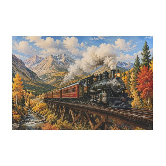 Train Landscape Canvas Wall Art For Home Wall Decor 16x24in