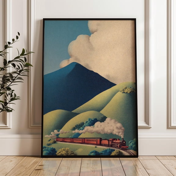 Train Landscape Nostalgic Poster
