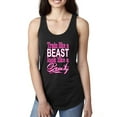 thumbnail image 1 of Train Like a Beast Look Like a Beauty Gym / Workout Ladies Racerback Tank Top, Black, Large, 1 of 3