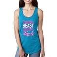 thumbnail image 1 of Train Like a Beast Look Like a Beauty Gym / Workout Ladies Racerback Tank Top, Turquoise, Large, 1 of 3