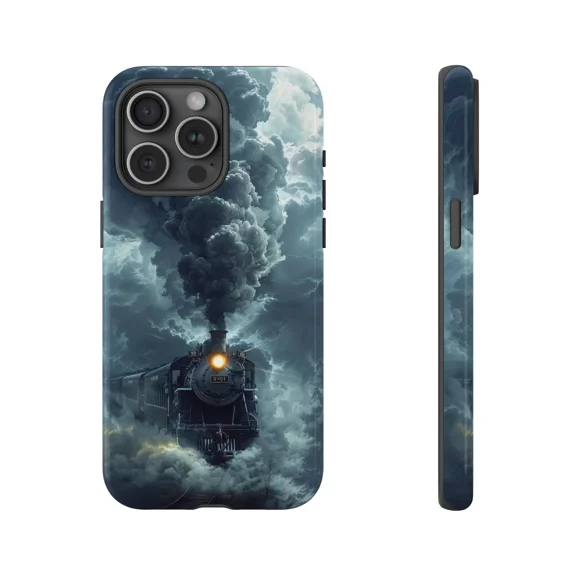 Train Locomotive Smoke Cloud Scene Phone Case for iPhone 17 to 11 Pro Max