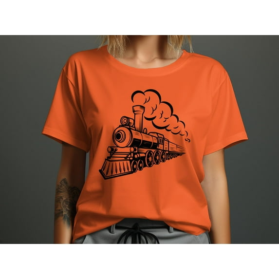 Train Locomotive Tshirt, Train Engine T-shirt Gifts for Men Women Boys Girls Teens, Ladies Funny Tshirt Steam Train Lover Gift Tshirt