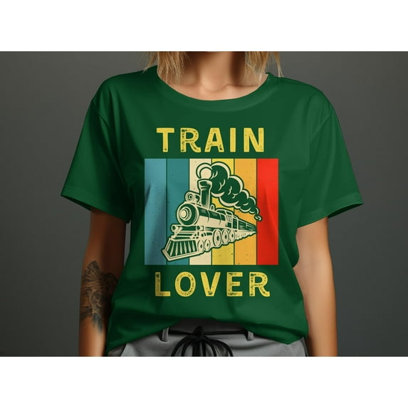 Train Lover Locomotive Tshirt, Mens Womens Train T Shirt, Railroad T Shirt Mens Gift for him, Train Engine Locomotive Railroad Gift T-Shirt