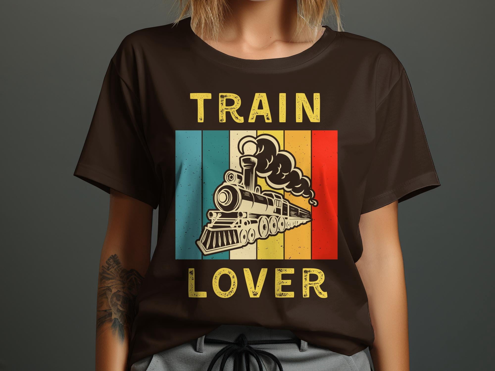 I Love Trains Locomotive T-Shirt Vintage Steam Engine Train