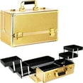 thumbnail image 1 of Train Makeup Case Organizer Cosmetic Storage Makeup Box with 6 Extendable Trays Locks and Keys by Ver Beauty-VP00247, 1 of 6
