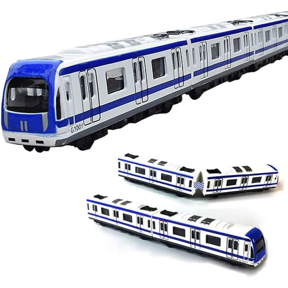 Train Model, 4pcs Car Set Alloy City Rail Subway Train Model,Blue