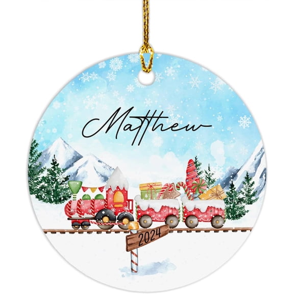 Train Ornament Red Train Christmas 2025 Ornament, Personalized Unique Train Xmas Ornament with Name and Year, Gift for Baby Boy Baby Girl, Custom Train Ornament, Train Decoration AxD9FN