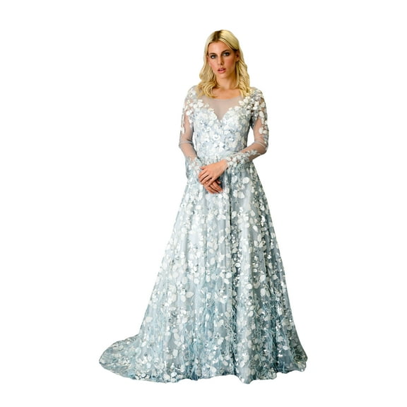 Train Ostrich Feathers Gown