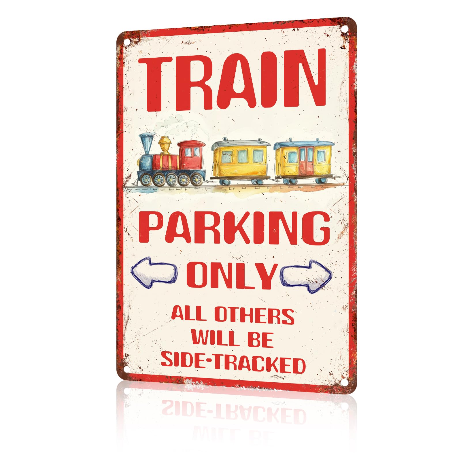 Trains Rides Open Sign Train Parking Metal Sign Train Wall Decor Railroad Crossing Signs ...