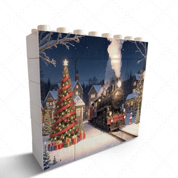 Train Picture Home Office Desk Shelf Table Decoration Creative Building Blocks Puzzles Christmas Birthday Housewarming Gift