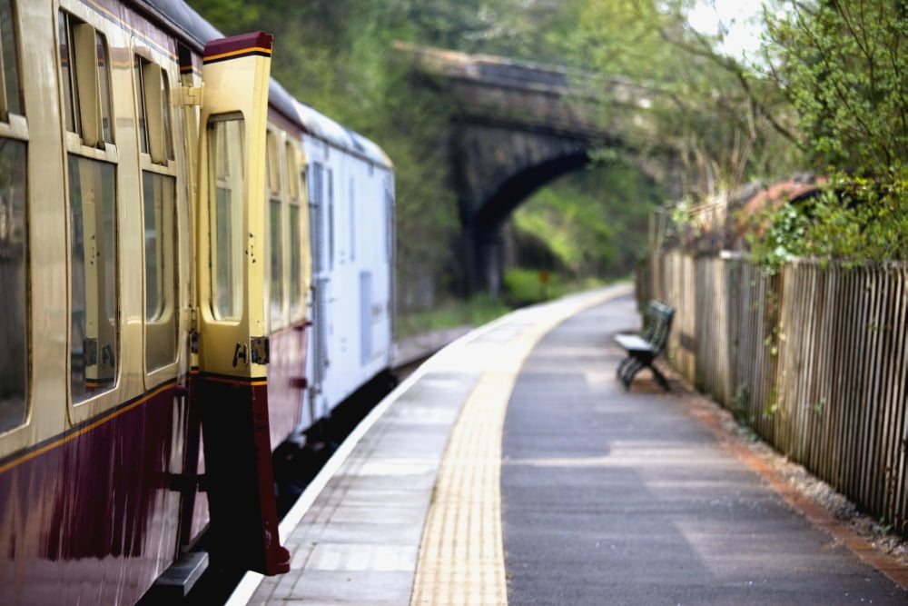 Train Platform Canvas Art - John Short Design Pics (38 x 24)