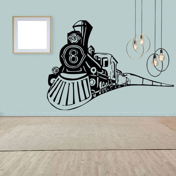 Train Pulls Up to the Station Decal - 36 Inches