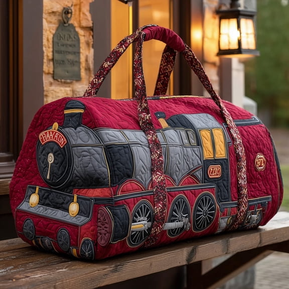 Train Quilted Duffle Bag, Quited Travel Tote Bag, Quited Weekender Travel Bag, Carry On Duffle
