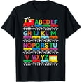 thumbnail image 1 of Train Railroad Lover ABC Alphabet A-Z ABCs Kindergarten Kids T-Shirt men and women can wear, black, white, gifts, 1 of 4