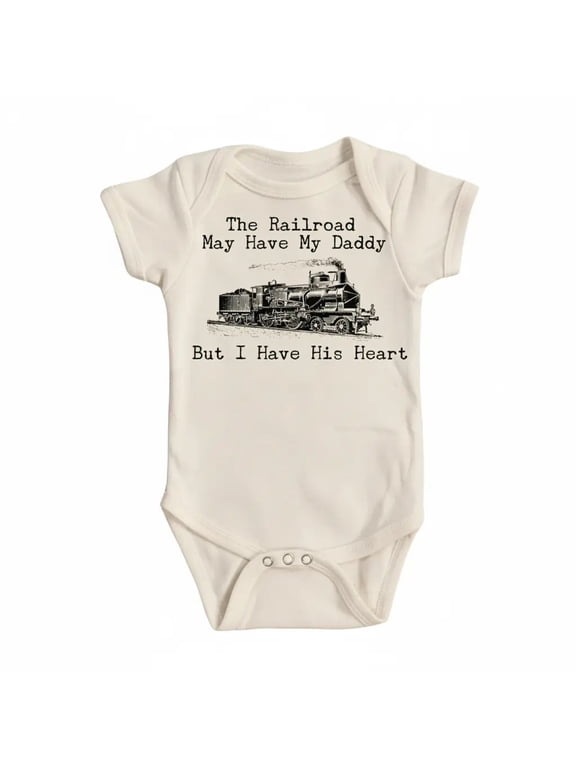 Train Railroad Newborn Baby Bodysuit