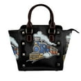 thumbnail image 1 of Train Railroad Rivet Fashion One-Shoulder Women's Handbag Tote Bag, 1 of 6
