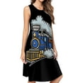 thumbnail image 1 of Train Railroad Spring Summer Dresses For Women Fashion Dress Casual Sleeveless Loose Sundress With Pockets, 1 of 4