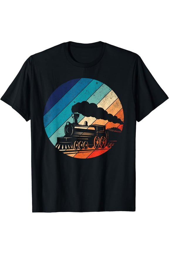 Train Railroad Vintage Retro Locomotive Old Model T-Shirt