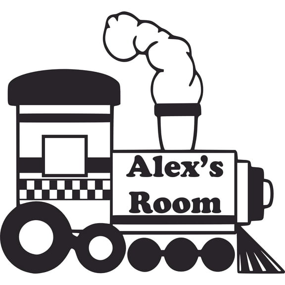 Train Railway Land Transportation Customized Wall Decal - Custom Vinyl Wall Art - Personalized Name - Baby Girls Boys Kids Bedroom Wall Decal Room Decor Wall Stickers Decoration Size (20x20 inch)