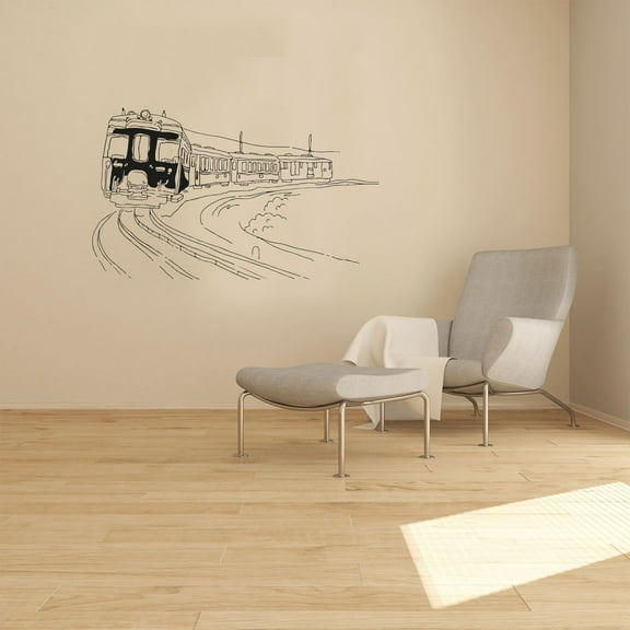 Train Railway Train Track Beautiful Modern Train Silhouette Vinyl Wall Sticker Wall Art Wall Decal Décor Home Room Kids Room Boys Girls Room Train Lover Living Room Decoration Size (14x20 inch)