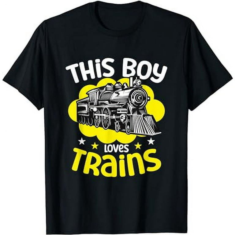 Train Retro Engine Model Railroad This Boy Loves Trains T Shirt Walmart