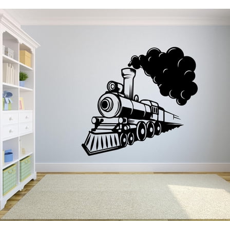 Train Ride Smoke Toy Railroad Railway Rail Trains Wall Sticker Art Decal for Girls Boys Room Bedroom Nursery Kindergarten House Fun Home Decor Stickers Wall Art Vinyl Decoration Size (8x10 inch)