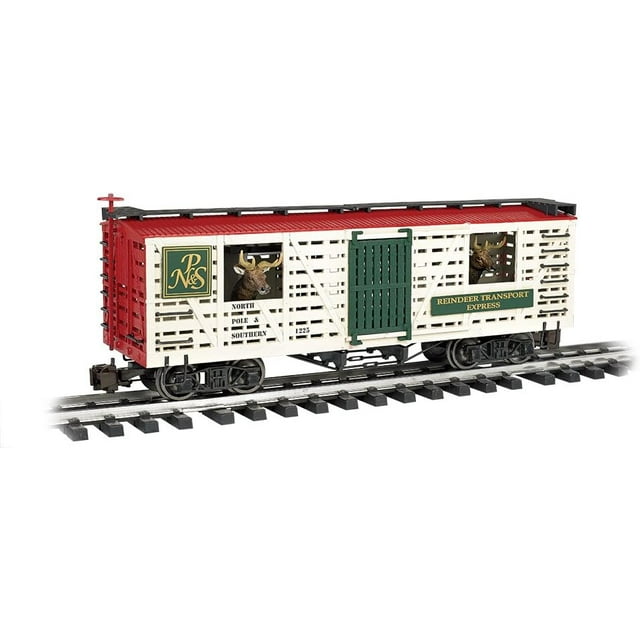 Train Rolling Stock Animated Stock Car Np & S With Reindeer (Christmas