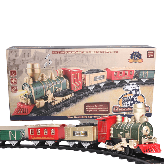 Train Set - Christmas Tree Train Toys for Boys with Smokes, Lights and Sound, Toy Train Set for Under Christmas Tree, Toddler Model Trains for 3 4 5 6 7 8+ Years Old Kids Christmas Toys Gifts