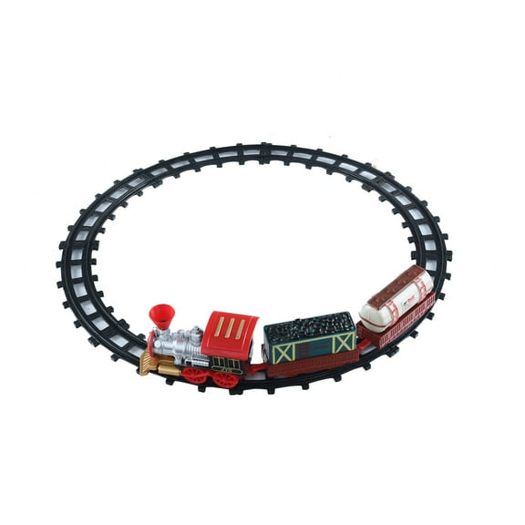 Train Set, Electric Train Set Toys with Smoke, Lights & Sound, Train Set for Under Christmas Tree with Steam Locomotives, Cars and Tracks, Christmas Train Toys for 3 4 5 6 7+ Years Old Kids