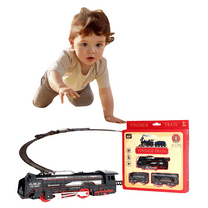 Train Set-Electric Train Sets for Boys Toddlers Classical Train Toys,Battery-Powered Locomotive Engine with Sound and Lights, 3 Cars &10 Tracks, Christmas Toy Train for Age 3 4 5 6 Years Old Kids