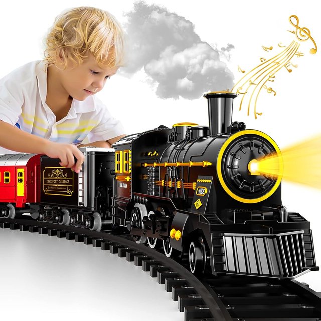 Train Set Electric Train Toys, Light &Sounds Train Sets for Boys&Girls