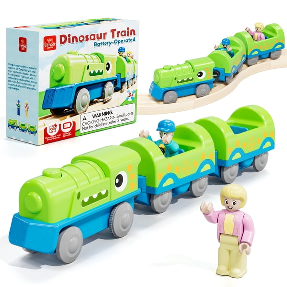 Train Set for Kids, Train Toys for Toddlers 2 3 4 5+ Years Old, Dinosaur Toy Trains, Great Gift for Boys Girls - Compatible with Other Brands Train Tracks