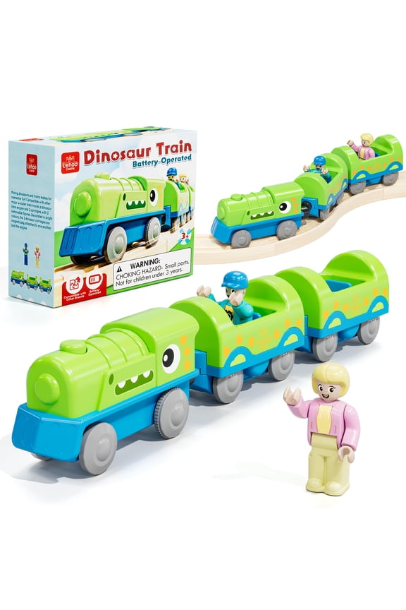 Train Set for Kids, Train Toys for Toddlers 2 3 4 5+ Years Old, Dinosaur Toy Trains, Great Gift for Boys Girls - Compatible with Other Brands Train Tracks