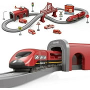 Train Set Toys for Boys 4-6, 66 Pcs Train Set with Tracks Train and Track fits Thomas, fits Brio, Battery Operated Train Toy Gifts for 3 4 5 6 Years Old Boys Girls Christmas Gifts