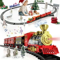 Train Set, Train Toys for Toddlers with Smoke, Lights & Sound, Toy Train with Train Tracks, Rechargeable Steam Train Sets for Kids 2 3 4 5 6 7 8  Years Old, Birthday Christmas Gift for Boys Girls