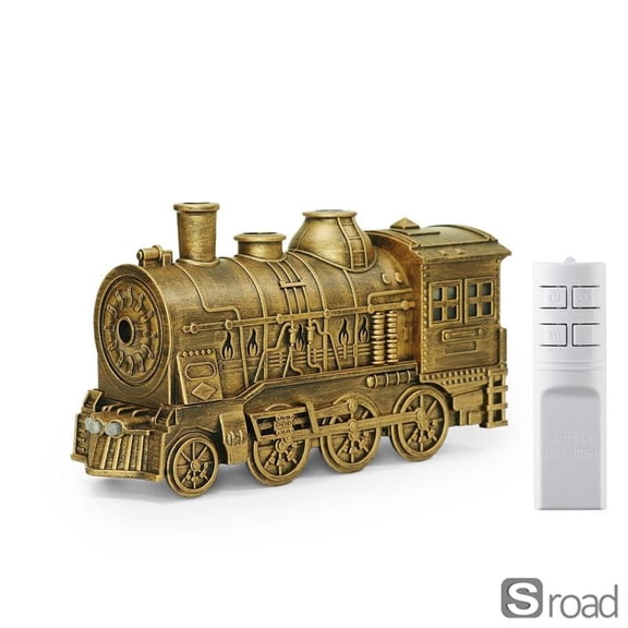 Train Shape Aroma Diffuser And Humidifier, Retro Mini Essential Oil Diffuser With Ultrasonic Cool Mist, Color Changing Night Light & Remote Control, 300ml For Bedroom, Office, Nursery