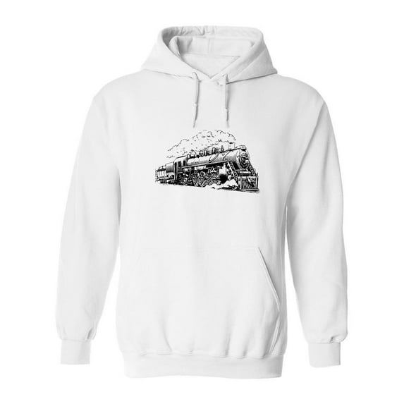 Train Sketch Hoodie Men -SPIdeals Designs, Male Small
