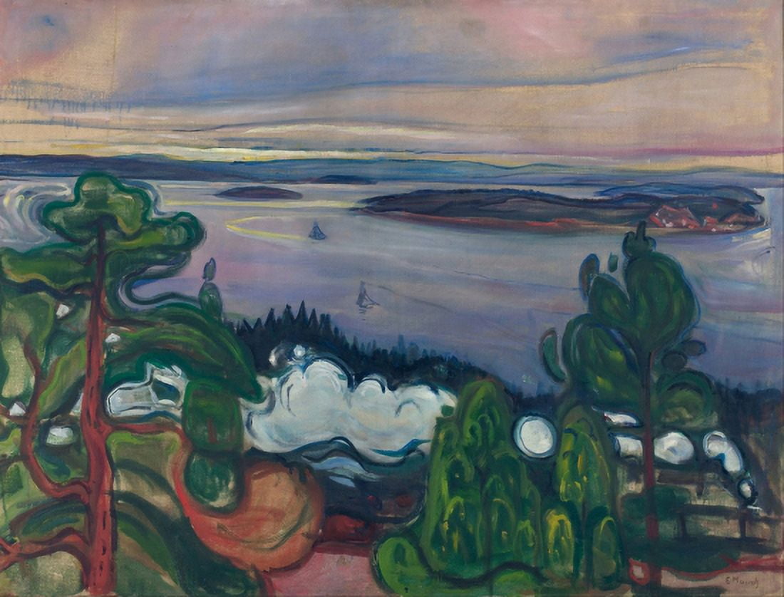 Train Smoke Canvas Art - Edvard Munch (24 x 36)