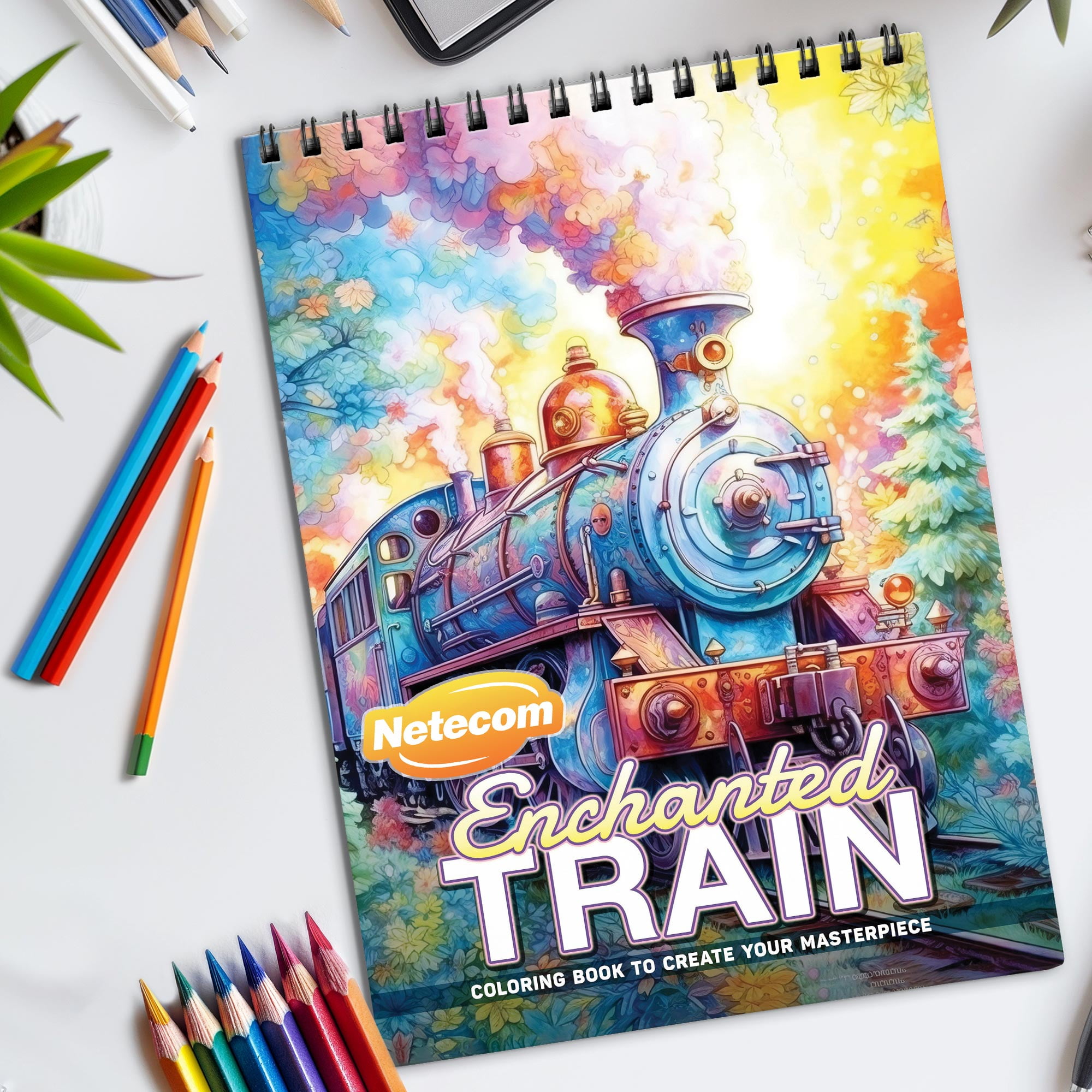 TPLHOUSE Country Churches Coloring Book Spiral Bound for Adult, Premium Cover
