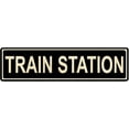 thumbnail image 1 of Train Station Vintage Tin Sign Gifts for Men, Outdoor Aluminum Metal Sign, Road Signs, Man Cave, Street Signs Retro Wall Décor 16" x 4", 1 of 6