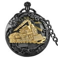 thumbnail image 1 of Train Steampunk Pocket Watch, Quartz Musical Movement Pocket Watch Music Box Fob Watch with Chain, 1 of 7