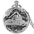 thumbnail image 1 of Train Steampunk Pocket Watch, Quartz Musical Movement Pocket Watch Music Box Fob Watch with Chain, 1 of 5