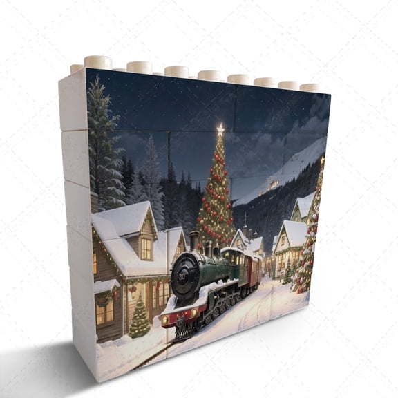 Train Themed Novelty Building Brick Funny Block Puzzle Horizontal Shaped Picture Creative Brick Puzzle Desk Decor Christmas Birthday Housewarming Gift