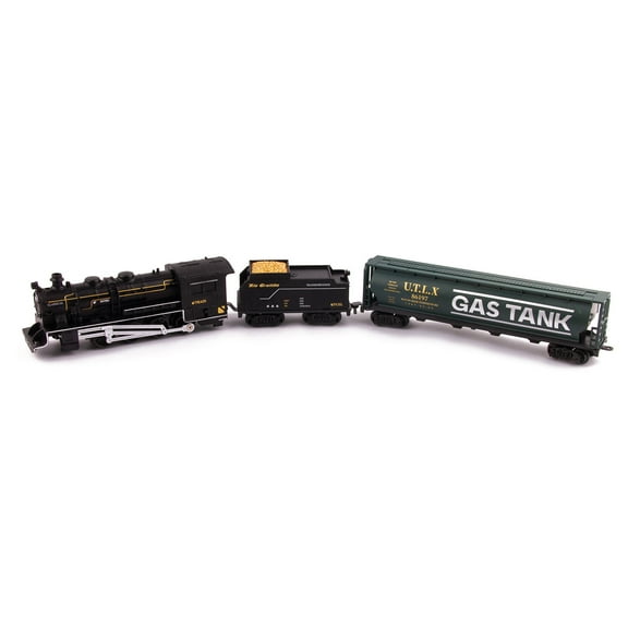 Train Toy Set for Boys 1:87 Retro Train Set with Sound & Light 60.5 х 60 х 34.5 cm Realistic Train with Road Signs and Small Trees